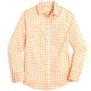 J Crew light Gingham Button Down Sz M